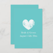 Turquoise blauwe bruiloft verticale behuizing kaar informatiekaartje (Voorkant / Achterkant)