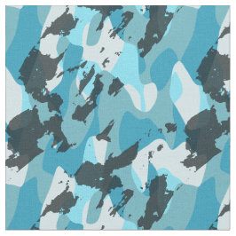turquoise blauwe camouflage abstract stof
