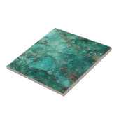 Turquoise Blauwe Chrysocolla Minerale Steen Tegeltje (Zijkant)