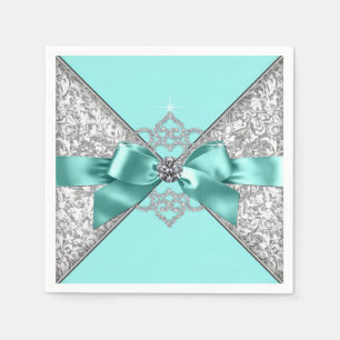 Turquoise Blauwe Diamanten Boog Servet