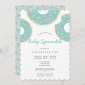 Turquoise Blauwe Donut Baby Sprinkle Shower Kaart (Voorkant / Achterkant)