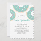 Turquoise Blauwe Donut Drive-by Baby Strooidouche Kaart (Voorkant)