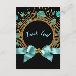 Turquoise Blauwe en Gouden Bedankt