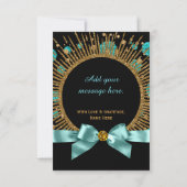 Turquoise Blauwe en Gouden Bedankt (Achterkant)