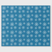 Turquoise blauwe en witte sneeuwvlokken cadeaupapier (Vlak)
