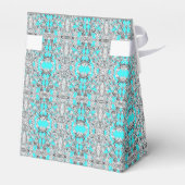 Turquoise Blauwe en Zilveren Bruiloft Bedankdoosjes (Achterkant)