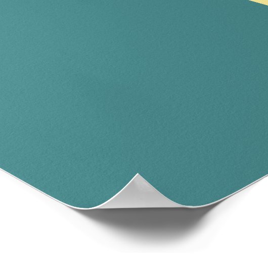 Turquoise-Blauwe Gele Zonsondergang Dolfijn Vector Poster (Hoek)