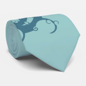 Turquoise Blauwe Geometrische Golf Das (Opgerold)