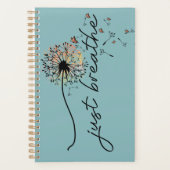 Turquoise Blauwe "Gewoon Ademhalen" Dagelijkse Pla Planner (Voorkant)