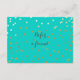 Turquoise Blauwe & Glanzende Gouden Stippen Referr