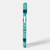 Turquoise Blauwe Gouden Glitter iPhone Hoes Cadeau (Achterkant / Rechts)