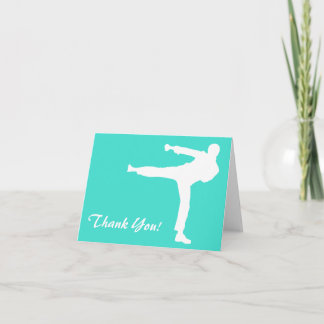 Turquoise; Blauwe Groene Martial Arts Bedankkaart
