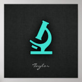 Turquoise; blauwe groene microscoop poster (Voorkant)
