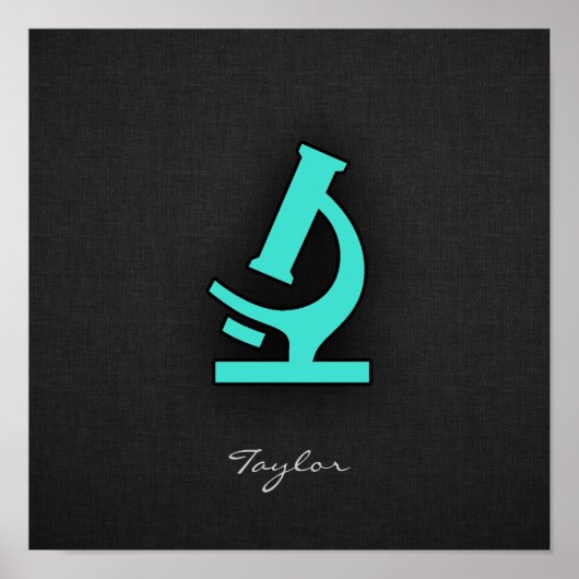 Turquoise; blauwe groene microscoop poster (Voorkant)