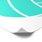 Turquoise; Blauwe Groene Volleybal Poster (Hoek)
