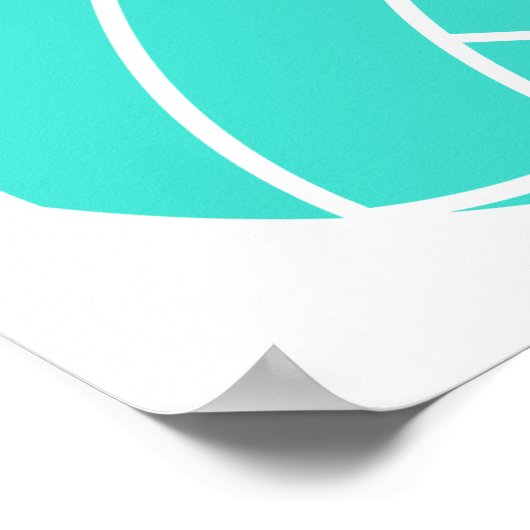 Turquoise; Blauwe Groene Volleybal Poster (Hoek)
