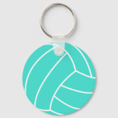 Turquoise; Blauwe Groene Volleybal Sleutelhanger (Voorkant)