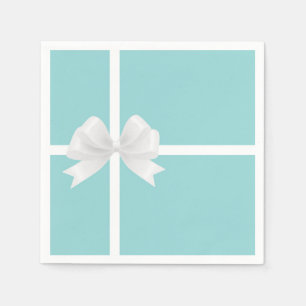 Turquoise Blauwe Grote Witte Strik Bruiloft Feest Servet