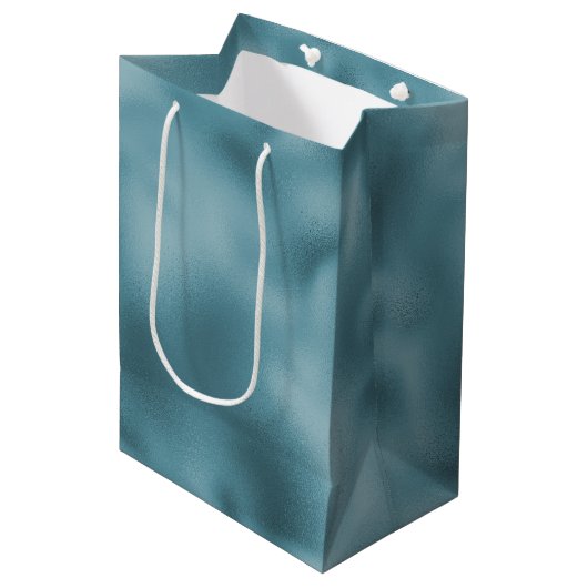Turquoise Blauwe Huwelijk Medium Cadeauzakje (Voorkant Gekanteld)