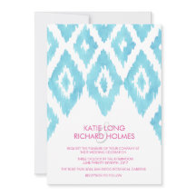 Turquoise Blauwe Ikat Bruiloft