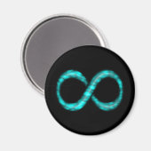 Turquoise Blauwe Infinity Symbool Magneet (Voorkant / Achterkant)