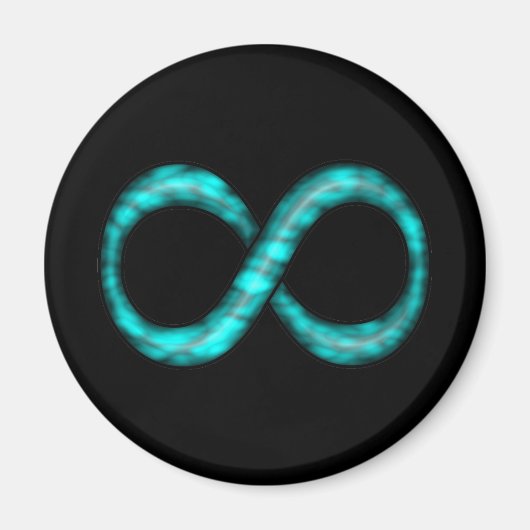 Turquoise Blauwe Infinity Symbool Magneet (Voorkant)