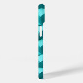 Turquoise Blauwe iPhone Hoes Minimalistisch 3D Des (Achterkant / Rechts)