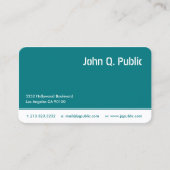 Turquoise blauwe kleur visitekaartje (Voorkant)