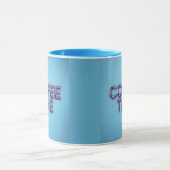 Turquoise Blauwe Koffietijd Paarse Tekst Mok (Midden)