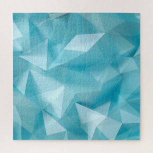 Turquoise blauwe kristallen Driehoeken Achtergrond Legpuzzel