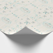 Turquoise Blauwe Linten en Bogen  Gift Cadeaupapier (Hoek)