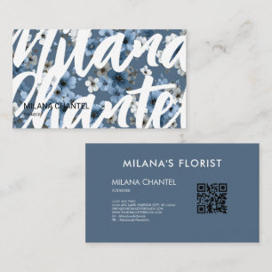 Turquoise Blauwe Madelief Modern Trendy Bloem Bloe Visitekaartje
