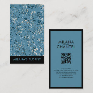 Turquoise Blauwe Madeliefjes Moderne Trendy Bloem Visitekaartje