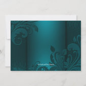 Turquoise Blauwe Masker Bal Kaart (Achterkant)