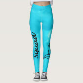 Turquoise blauwe Mermaid Squad Leggings (Voorkant)