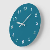 Turquoise Blauwe Minimalistische Acryl Wandklok (Hoek)