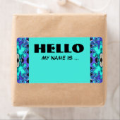 Turquoise Blauwe naambadge Etiket (Insitu)