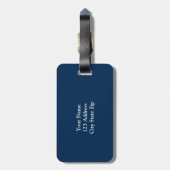 Turquoise blauwe nautische anker reis bagage label (Achterkant verticaal)