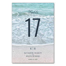 Turquoise blauwe oceaan bruiloft kaart