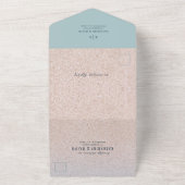 Turquoise blauwe oceaan foto bruiloft all in one uitnodiging (Buitenkant)