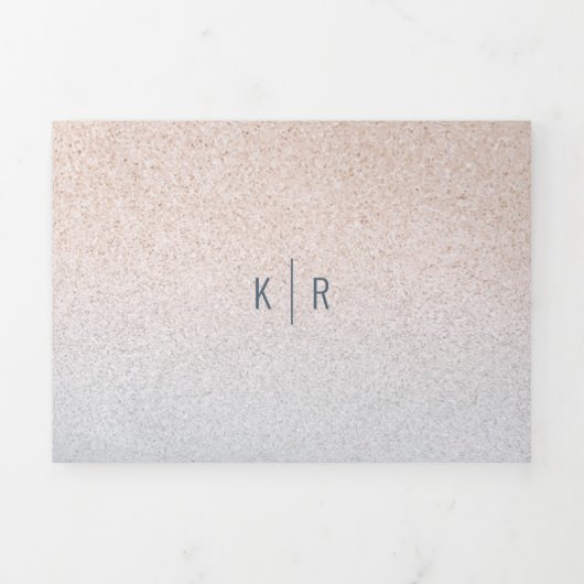 Turquoise Blauwe Oceaan Foto Bruiloft Alles in een Drieluik Uitnodiging (Cover)