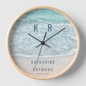 Turquoise Blauwe Oceaan Monogram Bruiloft (Voorkant)