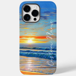 Turquoise blauwe oceaan op zonsondergang Case-Mate iPhone 14 pro max hoesje