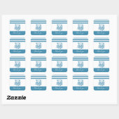 Turquoise blauwe octopus strand bedankt script vierkante sticker (Vel)