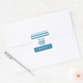 Turquoise blauwe octopus strand bedankt script vierkante sticker (Envelop)