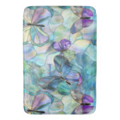 Turquoise Blauwe Paarse Vlinders Badmat (Voorkant Verticaal)