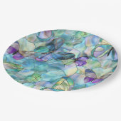 Turquoise Blauwe Paarse Vlinders Papieren Bordje (Gekanteld)