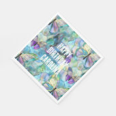 Turquoise Blauwe Paarse Vlinders Servet (Hoek)