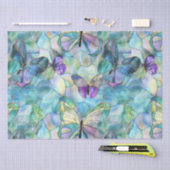 Turquoise Blauwe Paarse Vlinders Tissuepapier (Craft)