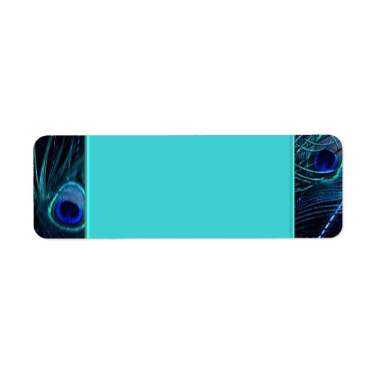 Turquoise Blauwe Pauw Adreslabels Etiket (Voorkant)